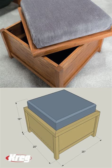 diy hidden storage ottoman.